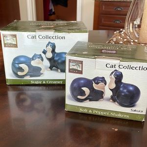 🎁 Rare Warren Kimble Cat Collection Sugar&Creamer AND Salt&Pepper Shaker